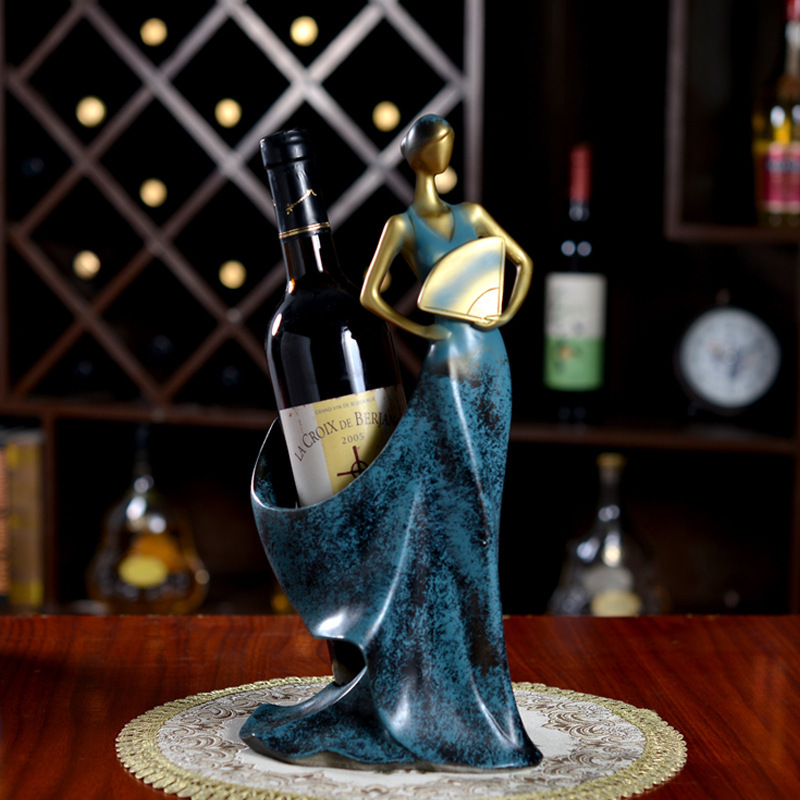 Factory direct European fan beauty conch resin crafts red wine rack