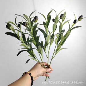 Rami artificiali di ulivo con frutta per vasi da 18.5 pollici 4/6 forchette foglie di olivo criptate - Product Image 4