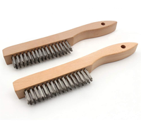 Brosse de nettoyage en fil d'acier industrielle personnalisée poils en bois d'acier inoxydable pour la peinture fil de cuivre personnalisable