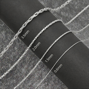 Cadena de Eslabones Clásica de Plata de Ley 925, Chapada en Rodio, Cadenas Finas para Mujer, Joyería para Bodas y Fiestas - Product Image 3
