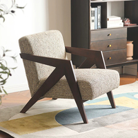 Fauteuil de détente moderne en noyer noir d'Amérique du Nord massif, style luxe discret, pour salon, maison moderne, loft