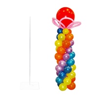 Support de colonne de ballon en métal de couleur blanche de haute qualité avec base pour les décorations de fête de remise des diplômes d'anniversaire de mariage de bébé