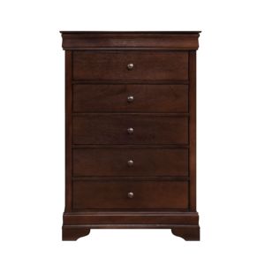 DB Louis Philippe Style 1pc Commode Brun Cerise Finition Okume Placage Meubles De Chambre Comprend Des Tables De Chevet - Product Image 6
