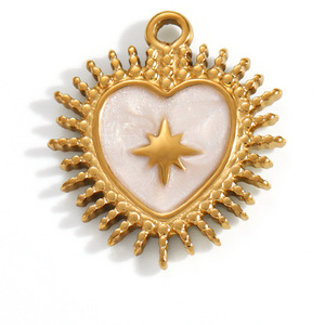 Accessoires de bijoux DIY en acier inoxydable, pendentifs de formes variées pour la création de colliers, finition plaquée avec incrustation de perles - Product Image 2