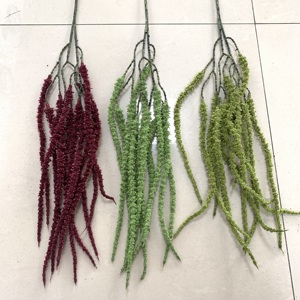 LO-758 Feuillage artificiel de haute qualité, <span class=keywords><strong>plantes</strong></span> d'amarante vertes et blanches suspendues pour bouquet de mariage - Product Image 1