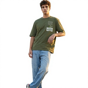 เสื้อยืดแขนสั้นผู้ชายลายดอกเดซี่ สีเขียวมะกอก ทรงปกติ สไตล์ลำลอง พิมพ์ลายดอกไม้ ผ้าคอตตอนเจอร์ซีย์ คอกลม - Product Image 5