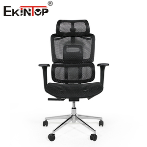 <span class=keywords><strong>Chaise</strong></span> <span class=keywords><strong>de</strong></span> <span class=keywords><strong>bureau</strong></span> exécutive <span class=keywords><strong>ergonomique</strong></span> moderne Ekintop avec dossier en maille, hauteur réglable, base pivotante, accoudoirs fixes, cadre en acier chromé - Product Image 2