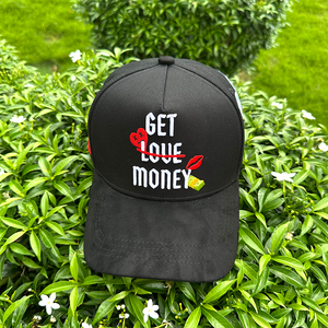 Chất lượng cao tùy chỉnh 3D thêu trái tim & thiên thần mũ dễ thương da lộn underbrim PU nhãn & kim loại thẻ cao vương miện bông gorras Mũ bóng chày - Product Image 4