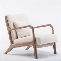 Mid-Century Modern Accent Chair, Upholstered Wooden Lounge