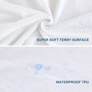 Terry <b>Fitted</b> <b>Sheet</b> with Deep Pocket Fully Elasticated Waterproof Knitted Bed Mat - Product Image 2