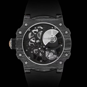 Nouvelle montre mécanique de sport pour homme, boîtier en fibre de carbone premium, mouvement squelette, aiguilles lumineuses, bracelet en caoutchouc, étanche - Product Image 3