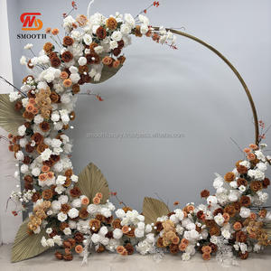 Suave lujo boda escenario decoración flor telón de fondo personalizado artificial blanco y marrón arreglo floral - Product Image 1