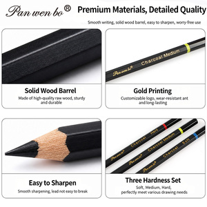 Ensemble de <span class=keywords><strong>crayons</strong></span> à <span class=keywords><strong>dessin</strong></span> au fusain Panwenbo Professional, <span class=keywords><strong>3</strong></span> pièces, <span class=keywords><strong>crayons</strong></span> à fusain doux, moyen et dur pour le <span class=keywords><strong>dessin</strong></span>, le croquis, l'ombrage - Product Image 4
