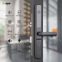 Poignée de porte intelligente TUYA/TTlock avec serrure WiFi, application, empreinte digitale, biométrique pour usage domestique, étanche avec fonctions de mot de passe et de code