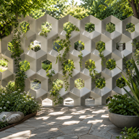 Panneau mural hexagonal 3D en nid d'abeille, pierre artificielle décorative, 1200x600mm, revêtement en terre cuite pour façade extérieure et intérieur