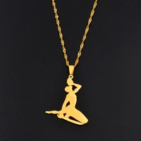Nouveau collier pendentif haïtien en acier inoxydable, bijoux pour femmes, doré, accessoire à la mode, cadeau