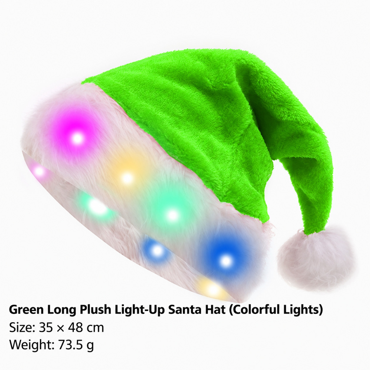 Chapeau de Noël enveloppant de lumière de couleur verte