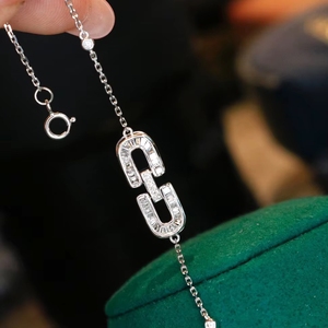 Pulsera de Cadena con Eslabones de Herradura Natural de 0.28 Quilates, Oro Blanco Real de 18K 750, Joyería Sencilla para Mujer de Xinfly - Product Image 3