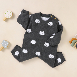 Mixiong รอมเปอร์แขนยาวลายลูกแมวน้อยน่ารักเสื้อผ้าสำหรับฤดูหนาว0-24เดือนรอมเปอร์ผ้าฝ้ายนุ่มสำหรับเด็กทารก - Product Image 4