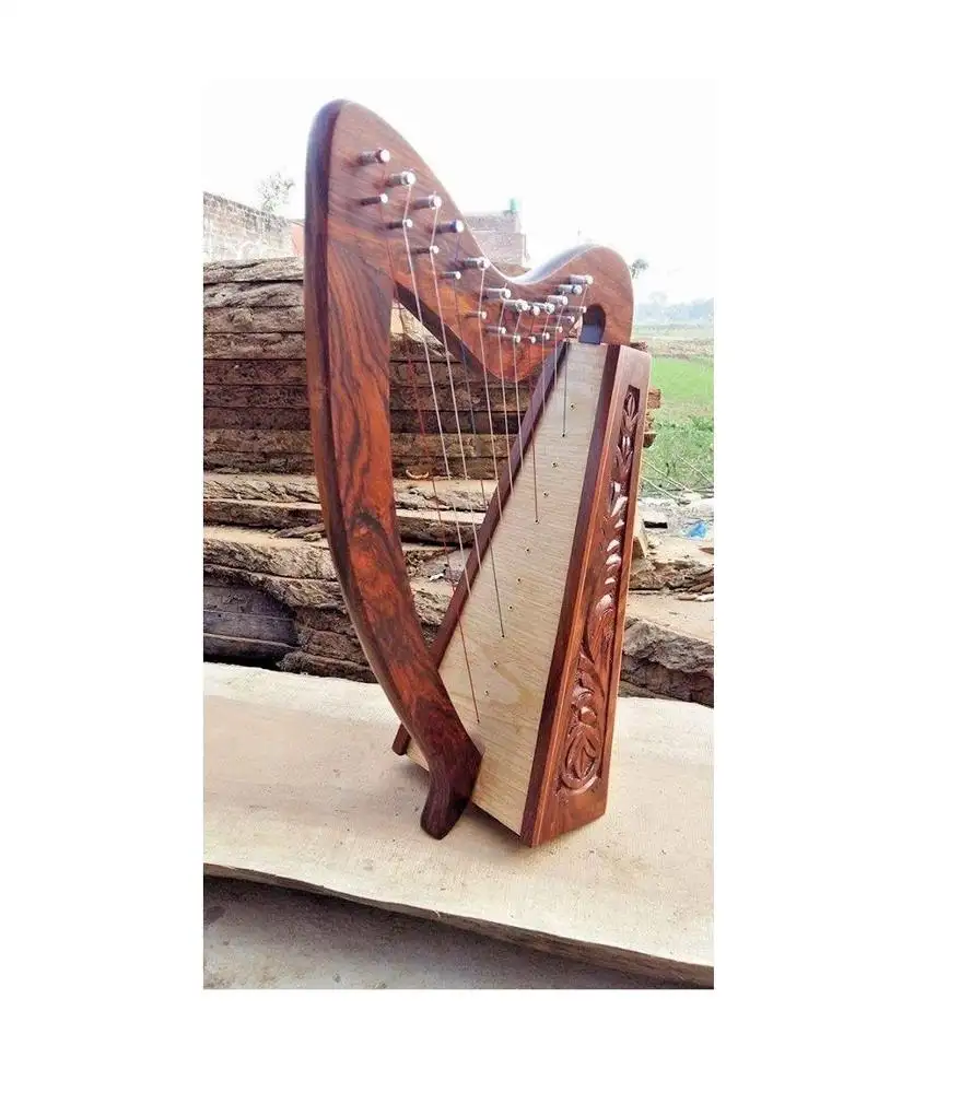 Harpa irlandesa 12 Corda Madeira Sheesham/Celtic Harpas Madeira de Rosa