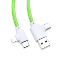 Cable de Carga para Auriculares IOS con Diseño Trenzado Ecológico, Cable de Datos Tipo-C de Doble Entrada para Teléfonos Móviles, Superventas