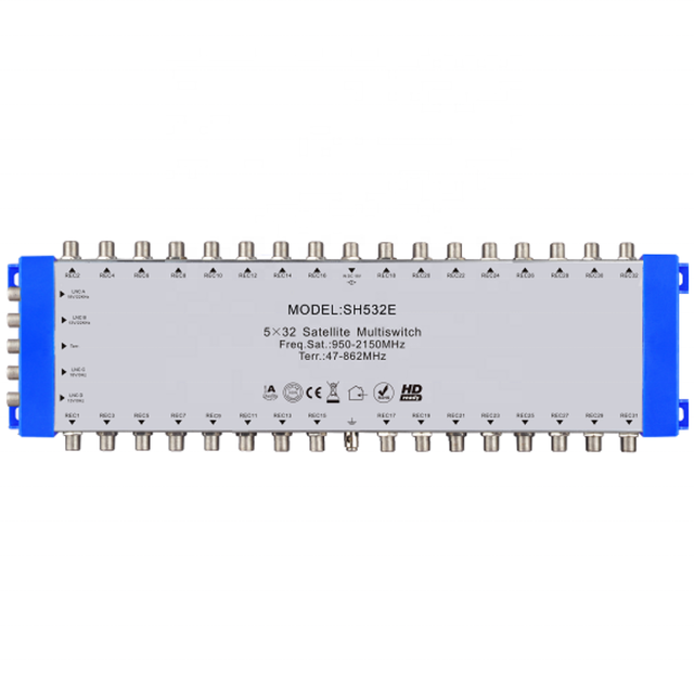 Hejia Technology Full HD Stand Alone Type 950-2150Mhz 5in 32out Multiswitch Satellite for CATV