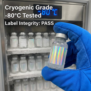 Étiquettes holographiques professionnelles haute sécurité pour flacons de peptides avec technologie VOID anti-effraction - Product Image 6