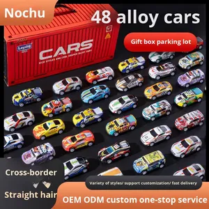Lot de 48 mini voitures de course en plastique à rétrofriction à l'échelle 1:5, conteneur transfrontalier, cadeau d'anniversaire pour garçons, coffret cadeau de voitures pour enfants, vente en gros - Product Image 2