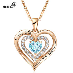 Vente flash Pendentif en zircon cubique étincelant Amour éternel Collier <span class=keywords><strong>pour</strong></span> maman Cadeau <span class=keywords><strong>pour</strong></span> la fête des mères Saint-Valentin - Product Image 2