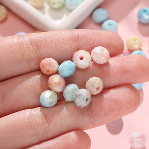 Glass Water Dyed Flat Beads 8mm Macaron Colors For Jewelry Making <b>DIY</b> <b>Kit</b> Box Packaging - Product Image 3