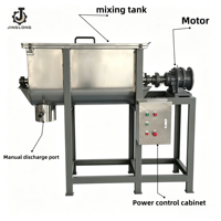 Mélangeur à vis horizontal en acier inoxydable SUS304 de 200 L avec moteur pas à pas et boîte de vitesses pour aliments pour animaux, à économie d'énergie