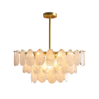 Lustre moderne créatif en verre nuageux, luminaire suspendu pour plafond, 3 niveaux, rond, en verre cristal