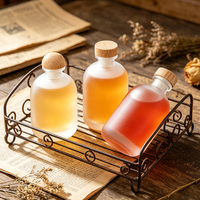 Bouteilles de stockage vides en verre dépoli transparent de 250 ml et 500 ml pour fruits, vin et spiritueux avec bouchon – Vente en gros