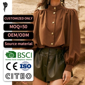 Blusas de Vacaciones para Mujer, Camisas de Lino y Algodón para Vacaciones en la Playa, Blusa de Moda - Product Image 1