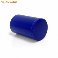 Boîtes en aluminium bleu mat recyclables avec finition métallique personnalisée, bords lisses, pour matcha, café, thé, contenants alimentaires avec couvercles