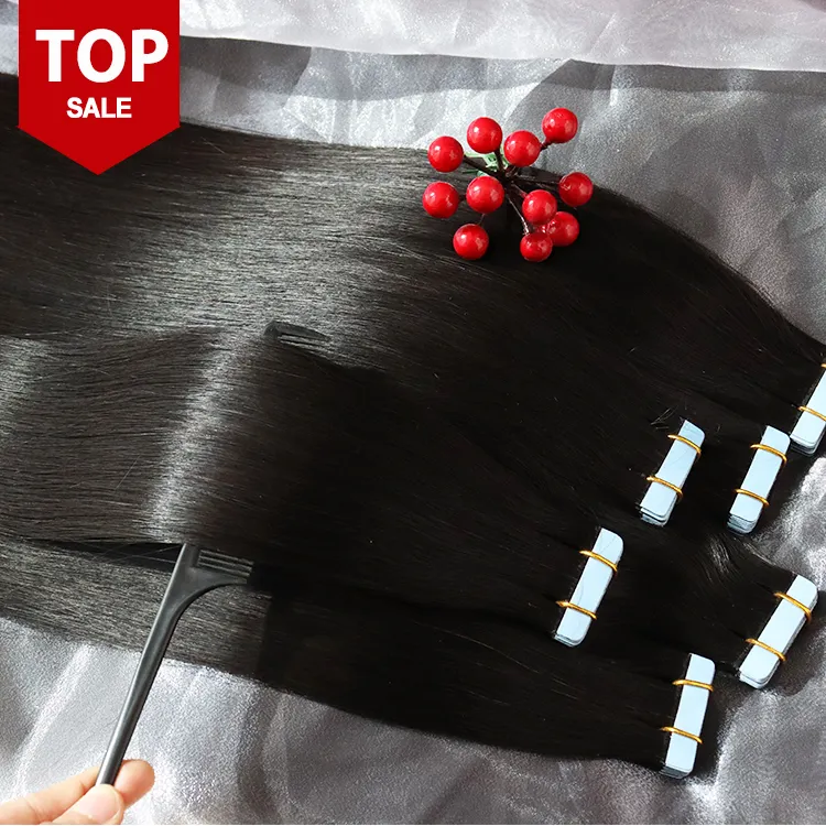 Tape in hair extensions 100Human Hair Double Drawn Vietnamese Indian Raw Virgin human hair Curly tape ins extensions