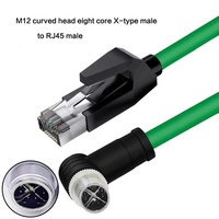 Cable Adaptador Industrial de Alta Flexibilidad M12 de 8 Núcleos Tipo X a RJ45, Blindado, Gigabit, Resistente al Agua, para Cadena Portacables