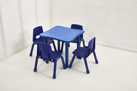 Ensemble table et chaises d'étude en plastique de bonne qualité pour la maternelle, coloré, six places, mobilier scolaire