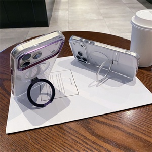 Funda Magnética Mate Transparente de Acrílico Antigolpes con Soporte Metálico para Lentes, para iPhone 17, 17 Air, 16, 15, 14, 13, 12 Pro Max - Product Image 3