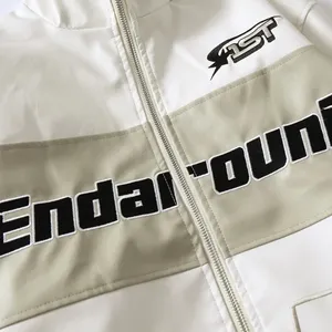 Chaqueta <span class=keywords><strong>de</strong></span> PU LAYENNE para <span class=keywords><strong>Hombre</strong></span>, <span class=keywords><strong>de</strong></span> Lujo y Estilo Urbano, con Cuello Alto, Bordada, Estilo Racing, con Parches, Cierre <span class=keywords><strong>de</strong></span> Cremallera, para Primavera, Talla Grande - Product Image 6