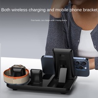 Chargeur sans fil multifonctionnel magnétique 15W QC3.0 Écouteurs Charge rapide Support pliable Horloge Type-C ABS Matériel Usine CE