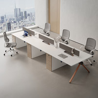 Poste de travail modulaire moderne pour 4 à 6 personnes, espace ouvert, bureau de coworking, ensemble de bureaux pour le personnel de bureau