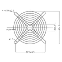 Grille de protection en plastique personnalisée pour ventilateur 150 mm, argent/noir, 4 trous, filtre en maille pour ventilateur de refroidissement DC