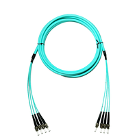 LSZH bahan 5.0mm Diameter luar lapis baja multifode 4-core 10G serat optik Jumper LC/SC/FC/ST
