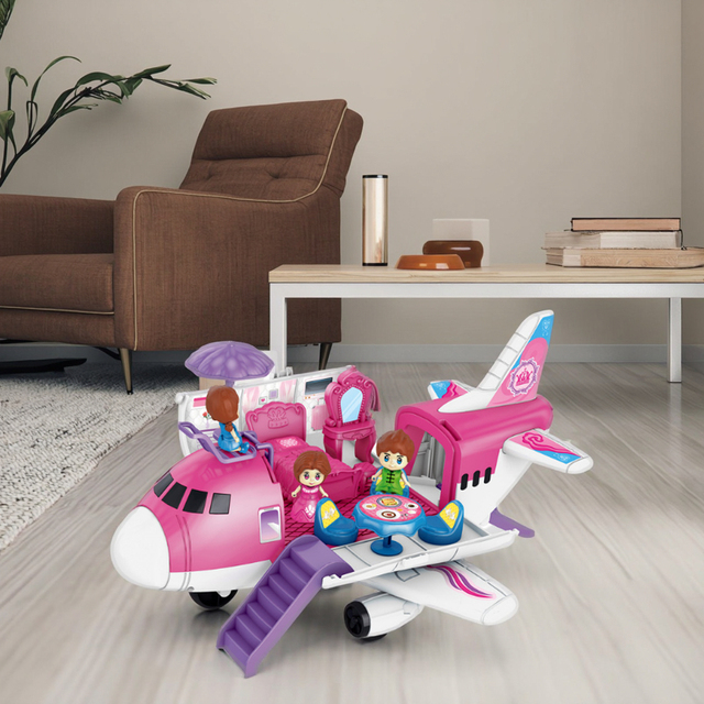 Hot-Selling Children's Cartoon Mini Inertia Airplane Toy Parent-Child Interactive Set Plastic 1:5 Scale