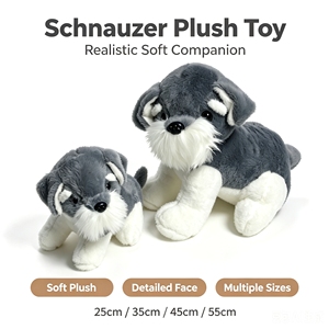 Lindo Peluche de Schnauzer, Muñeco de Perro de Peluche Suave con Barba y Cejas Distintivas, para Niños, Regalo de Cumpleaños, Decoración del Hogar - Product Image 1