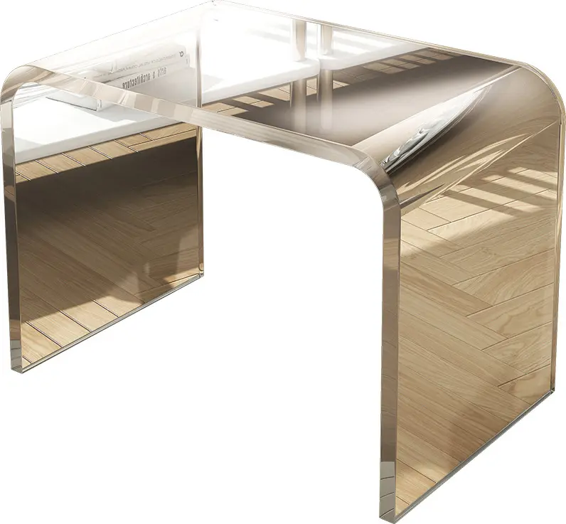 Mesa auxiliar acrílica moderna para oficina en casa transparente pequeño café mesita de noche muebles de sala de estar Material de vidrio
