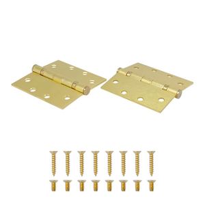 Charnières décoratives en laiton noir mat pour armoires, charnières de porte en fer avec coins arrondis de 3 1/2 pouces et 5/8 pouces pour salle de bain - Product Image 5