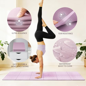 Tapete de Yoga con Logotipo Personalizado, Correa y Bolsa para Entrenamiento en Casa, Tapete de Yoga Plegable Portátil Ecológico de TPE - Product Image 4