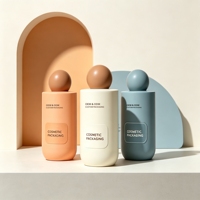 Bouteille distributrice ovale ronde mate givrée pour cosmétiques et shampoing, avec bouchon en forme de boule, pour emballage de lotion corporelle – Vente en gros